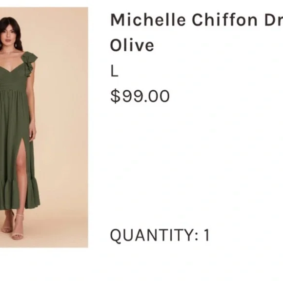 Birdy Grey | Dresses | Michelle Chiffon Dress Olive | Poshmark